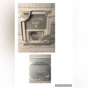 Moon and Stars Welcome Baby Letterboard Picture Frame
